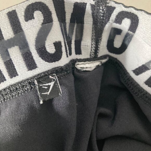 Womens Gym Shark Short Leggings Black XS Silicone Waist Band 12 - 14" #3 - Picture 5 of 6